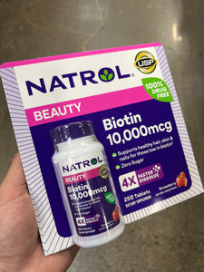 NATROL BIOTIN 10.000 MCG 250 TABLETS