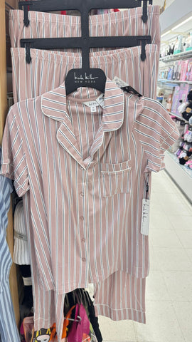 PIJAMA RAYAS 3 PIEZAS PALO ROSA TALLA M
